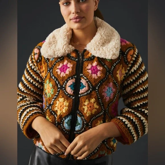 TACH Handmade Crochet Sweater-Coat - Picture 1 of 5